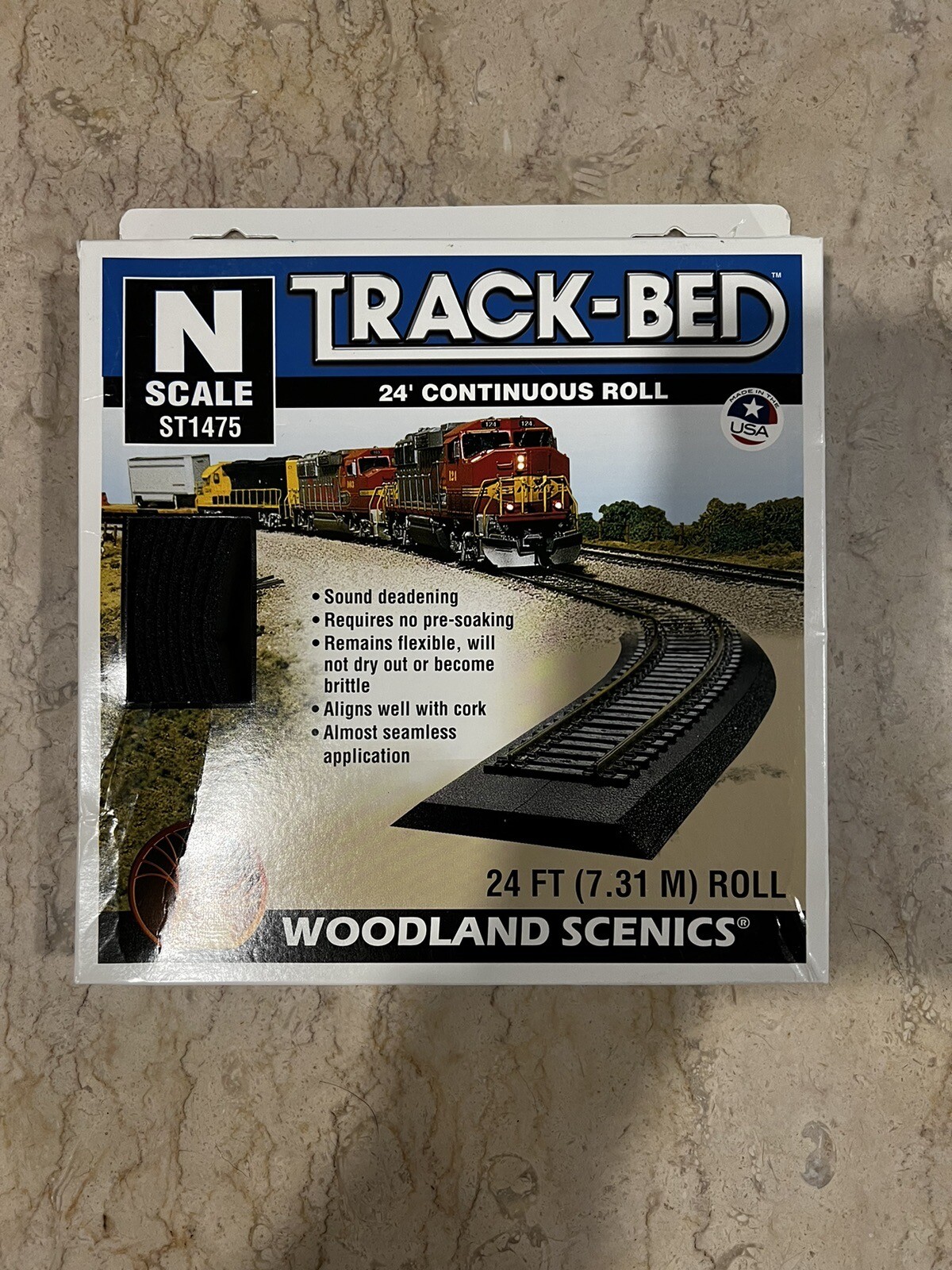 BNIB N Gauge Woodland Scenics ST1475 Track-Bed Roll 24' - Foam Underlay