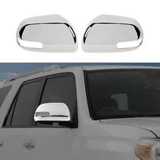 For 4Runner 2010-2013 with Signal 2x Chrome Door Side Mirrors Guards Cover Trims