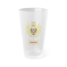 Ornamented Coat of Arms of Maximilian I, Roman Emperor - Frosted Pint Glass 16oz