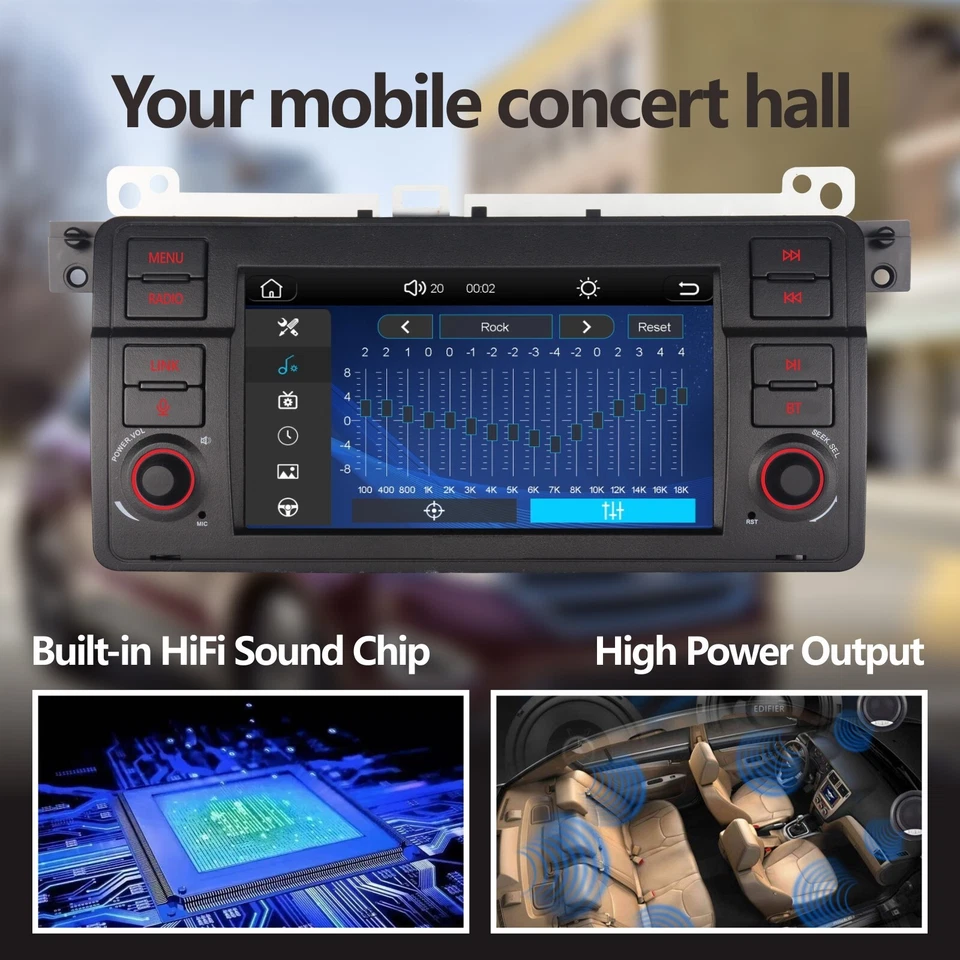 Автомобильная стереосистема для BMW E46 3 серии CarPlay Android Auto высокая выходная мощность Bluetooth - Изображение 4 из 4