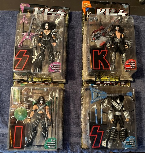 1997 McFarlane Kiss Band Ultra Action Figures! COMPLETE SET OF 4 w/ Accessories