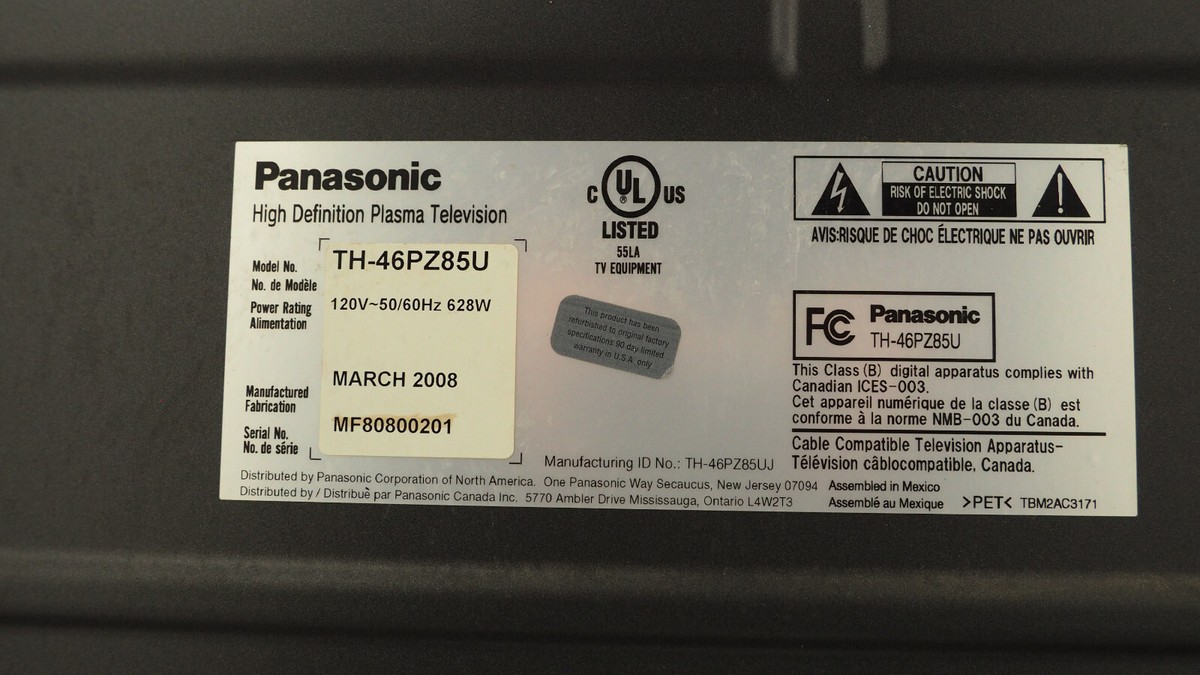 【峠の狐】　Panasonic 3D VIERA 46インチ Panasonic TH-46PZ85U 46