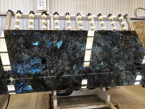 Encimera de cocina, piedra labradorita azul natural baño tocador losa superior decoración - Imagen 5 de 8