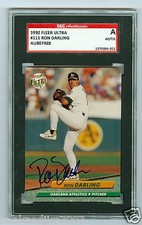 Ron Darling Autographed 1992 Ultra Card #111 A's SGC Authentic Encased