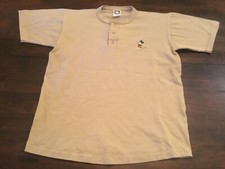 VINTAGE SINGLE STITCH DISNEY MICKEY MOUSE SHORT SLEEVE HENLEY  MENS MEDIUM 