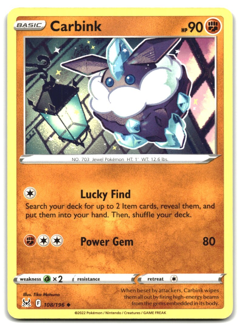 Pokemon Trading Card TCG Carbink #108