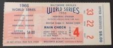 1966 WORLD SERIES TICKET STUB GAME ORIOLES WIN 1ST TITLE FRANK ROBINSON MVP