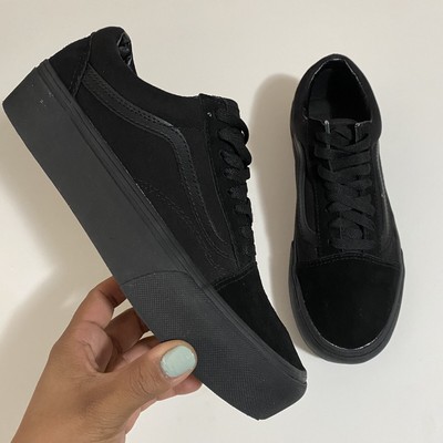 vans old skool triple black platform