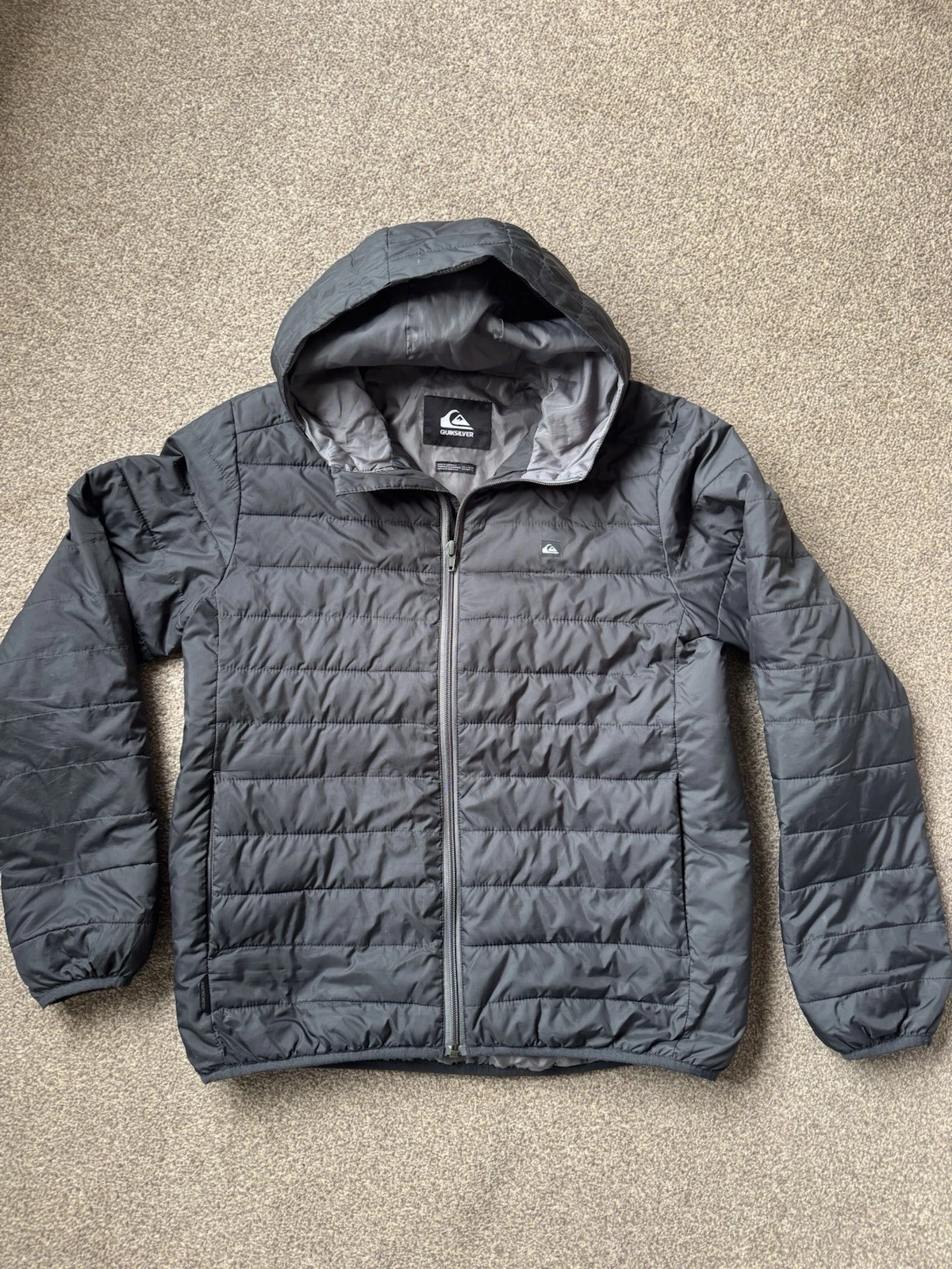 Women’s Quicksilver Black Puffer Jacket Coat UK Size 14 US Large Snow Ski