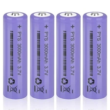 4PCS 3.7V 3000mAh Rechargeable Batteries High Capacity Li-ion with top Batteries