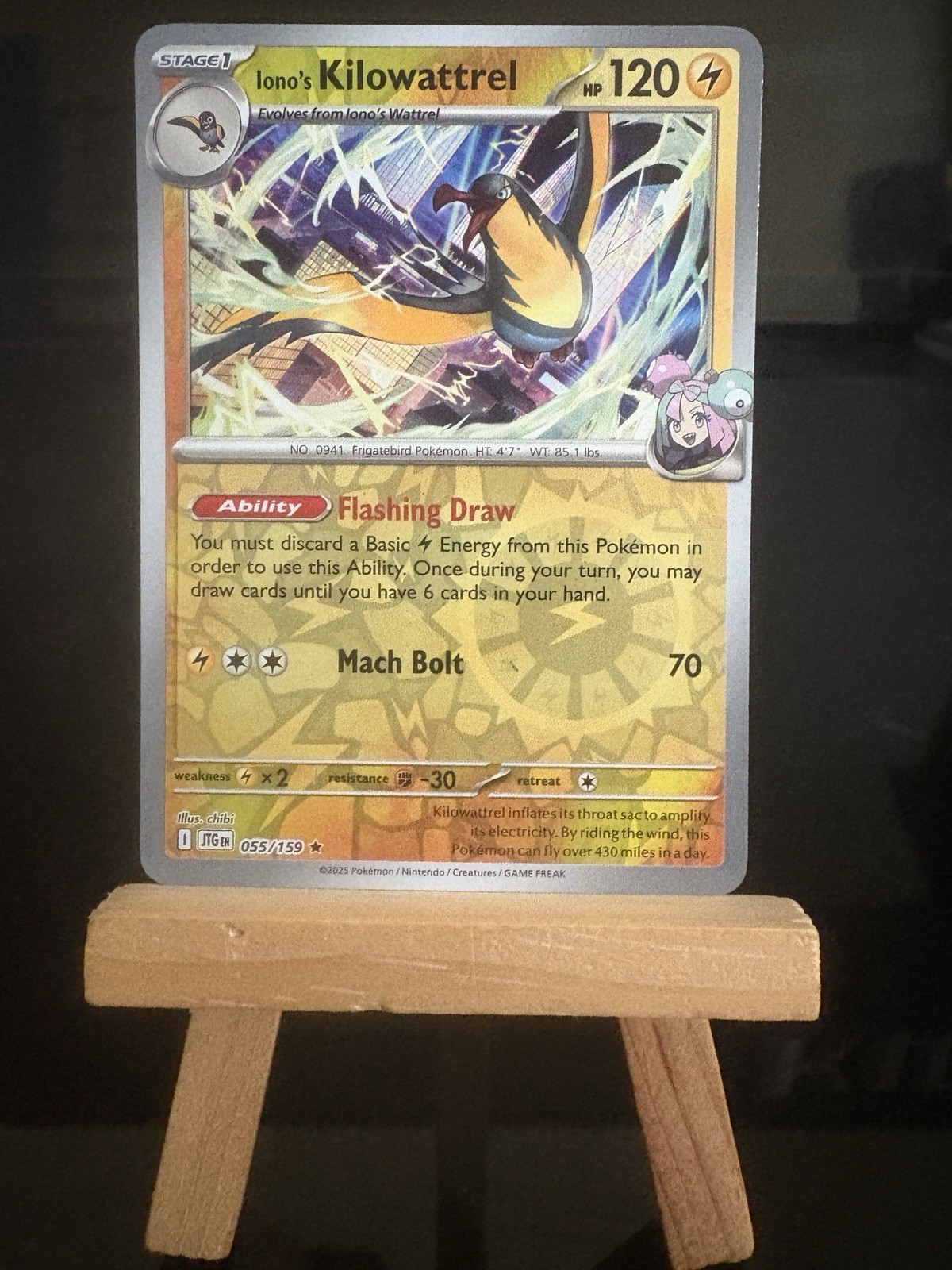IONO’S KILOWATTREL 55/159 - Journey Together NM - Reverse Holo Rare Pokémon Card