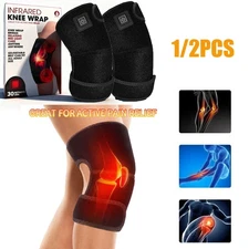 Pain Relief Electric Heating Vibration Knee Joint Pad Brace Leg Therapy Massager