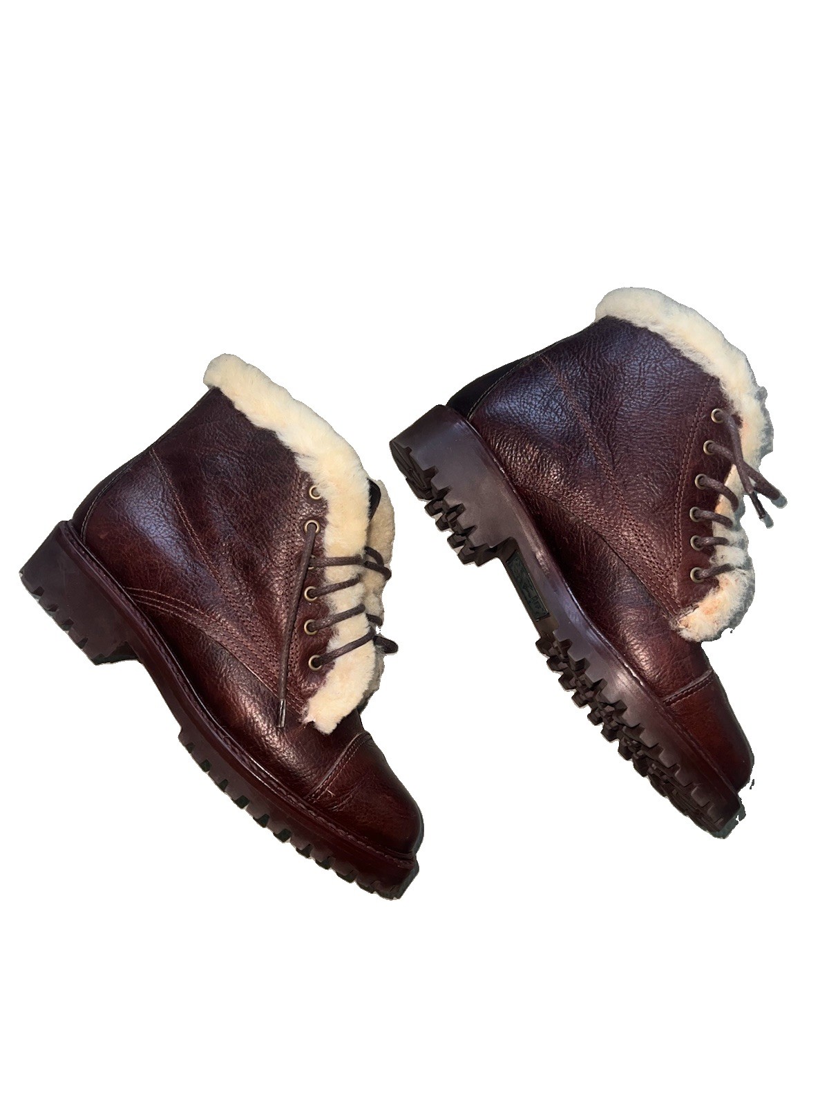 Vintage Polo Ralph Lauren Country Shearling Lined Leather Boots Women’s Size 7