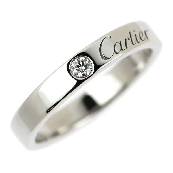 Cartier Pt950 Diamond Ring C Duen Engraved No. 48 - Auth free shipping from Japa