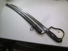 EARLY FRENCH HEAVY ARTILLERY SWORD & SCABBARD DATED 1834 MAKERS MARKED #C83