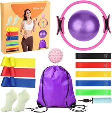 Home Pilates Equipment Essentials Kits with Pilates Ring(Magic Circle) Set Resis