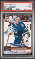 PSA 9 Cory Schneider 2012 Upper Deck Exclusives /100 #183 Canucks