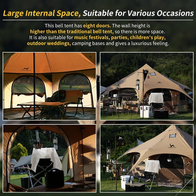 VEVOR Tente en toile 4 saisons - 5 m - Tente cloche pour camping avec
