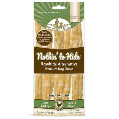 Fieldcrest Farms Nothing to Hide Natural Rawhide Alternative Small Twist Stix fo