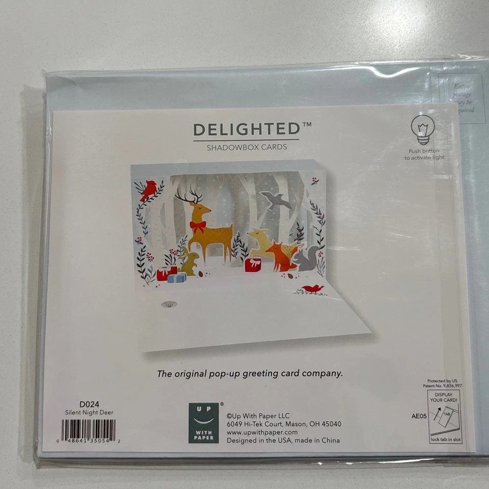 2 Christmas Delighted Shadowbox Cards Up With Paper Light Up Pop Up Greeting - Image 3 of 4