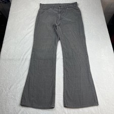 Vintage Levis Pants Mens Fits 34x32 Gray Corduroy 646 Bell bottom Slim 80s Talon