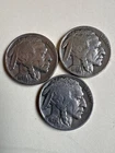 Lot of 3 1935 Buffalo / Indian Head Nickel Coins with Full Dates, Nice Condition