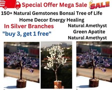 150+ Amethyst-Green Apathite-Amethyst SIlver Branches Bonsai Tree AU F945