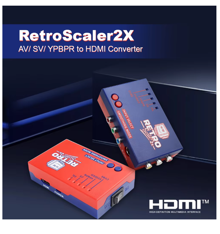 RetroScaler2x AV to HDMI Converter Line Doubler for PS2 N64 NES