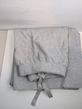 Soft Pull On Pants Elastic Waist Drawstring Wide Leg Grey Sz. 4 12" waist 41" L