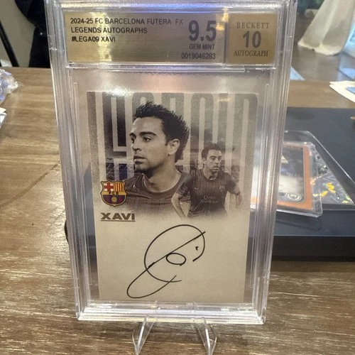 2025 Futera Barcelona Unique Licensed (SSP) - Xavi On Card Auto /5 BGS 9.5 Auto10