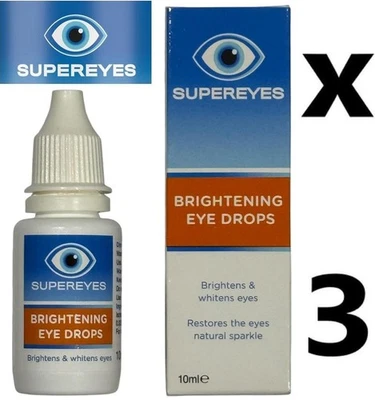 Supereyes Brightening Eye Drops Eye Revive Brightens & Whitens Daily 10ml 3 Pack