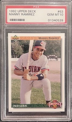 1992 Upper Deck Manny Ramirez #63 PSA 10 GEM MT ~ Cleveland Indians Rookie  