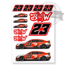 Bubba Wallace #23 Toyota Nascar A4 Printed Vinyl Decal Sticker High Quality