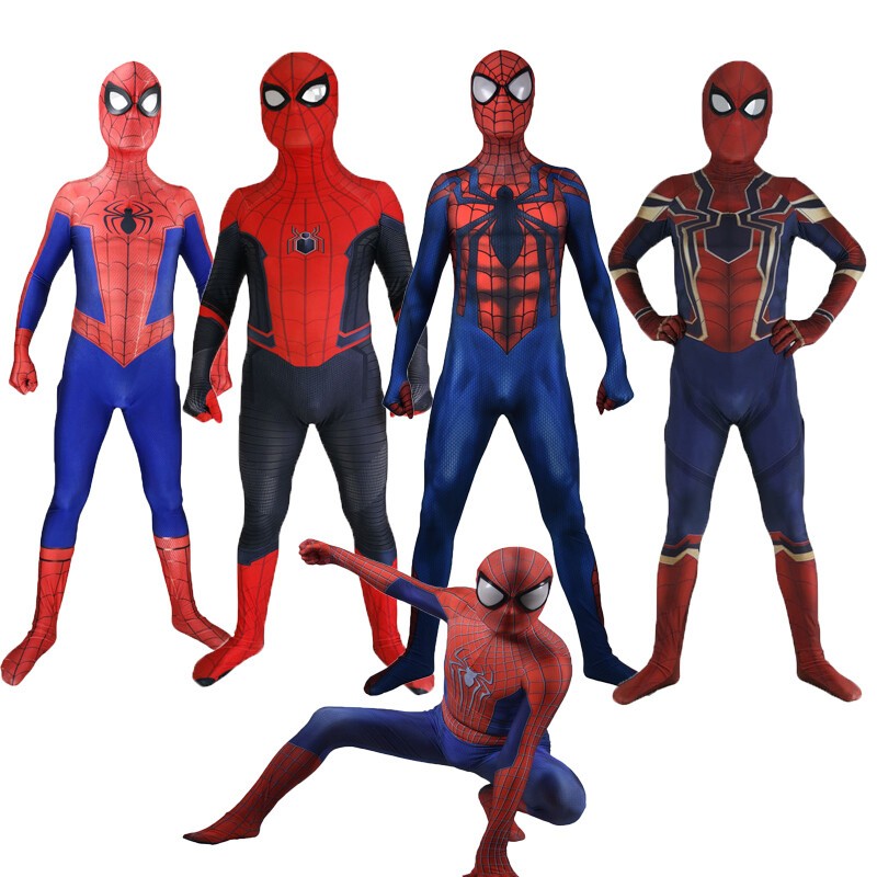 Cosplay Spider-Man Jumpsuit for Boys Kids Costume Bodysuit Suit Halloween Party