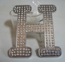 Men's Hip Hop Fashion Silver Finish Initial H Buckle No Belt