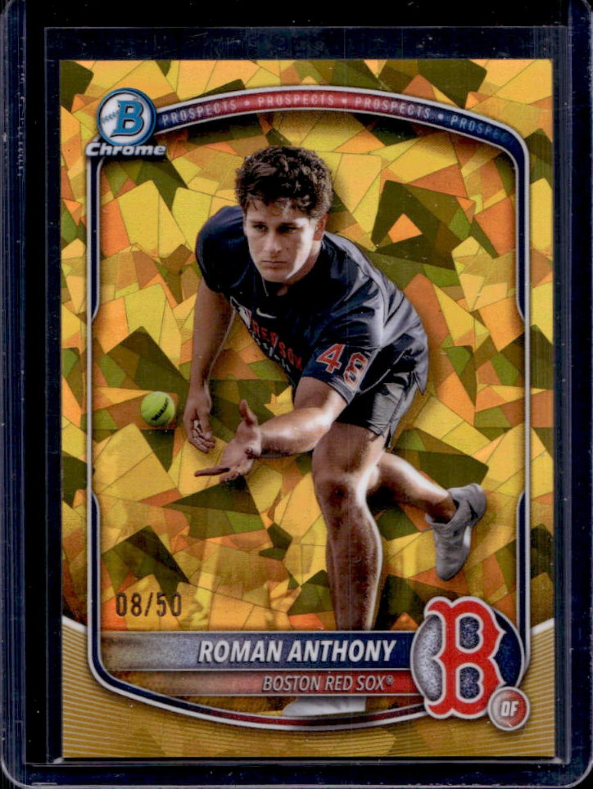 2025 Bowman Chrome Sapphire Roman Anthony Prospect Variation Gold Refractor #/50