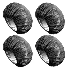 Shower Cap, Extra Large Shower Cap for Men, Satin EVA Double Layer Waterproof Re