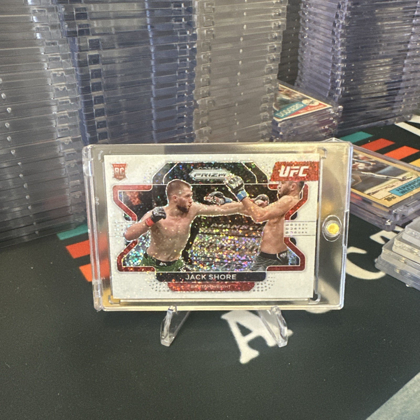 Jack Shore 2022 Panini Prizm UFC #33 Rookie White Sparkle SSP /20 Card W/ Mag