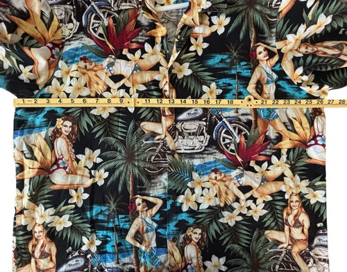 Vintage Tropicana Hawaiian Aloha Mens XXL Shirt Pin Up Girls Chopper Tropical - Picture 5 of 9