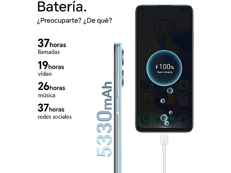 Honor X7a, Ocean Blue, 128 GB, 4 GB RAM, 6.74 " HD+,5330 mAh, Magic UI 6.1  - Imagen 4 de 4