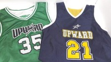 Lot of 2 Upward Reversible Basketball Jersey Blue Yellow Green White Size YL
