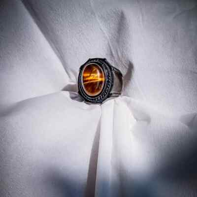 Men's ring with agate stone ''biduri'' khodam Panglima Macan Lodaya