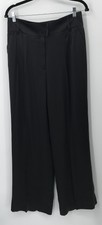 Escada womens silk wide leg dress pants in bl...