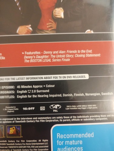 Boston Legal The Complete Series 1 2 3 4 5 Tin Boxset (DVD, 2008) (Region 4 PAL) - Picture 6 of 16