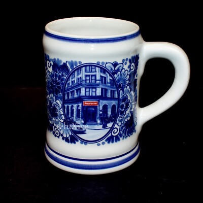NWT Supreme SS21 Royal Delft 190 Bowery Store Box Logo Beer Mug