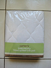Carter's Keep- Me- Dry Waterproof Fitted Quilted Crib Pad White NEW