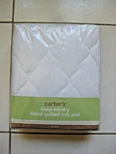 Carter's Keep- Me- Dry Waterproof  Fitted Quilted Crib Pad White NEW
