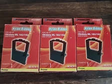 3 Porelon #11514 Nylon Ribbon For Use in Okidata ML 590/591 and Others Black NEW