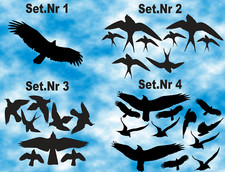 Vögel Aufkleber Wintergarten Fenstern Warnvögel Sticker Set Nr.1 Nr.2  Nr.3 Nr.4