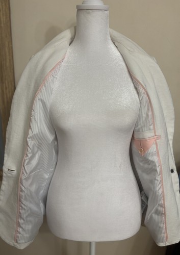 J.Crew Parke Blazer Stretch Linen White size 0 /XS $198 🔥 - Picture 11 of 15